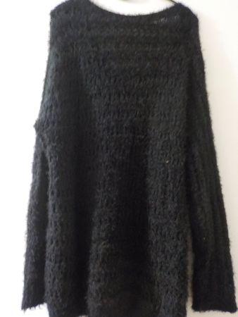 Kuscheliger Damenpullover, schwarz, Gr. L (52)