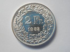 2 Fr. 1953   silber  unz/stgl