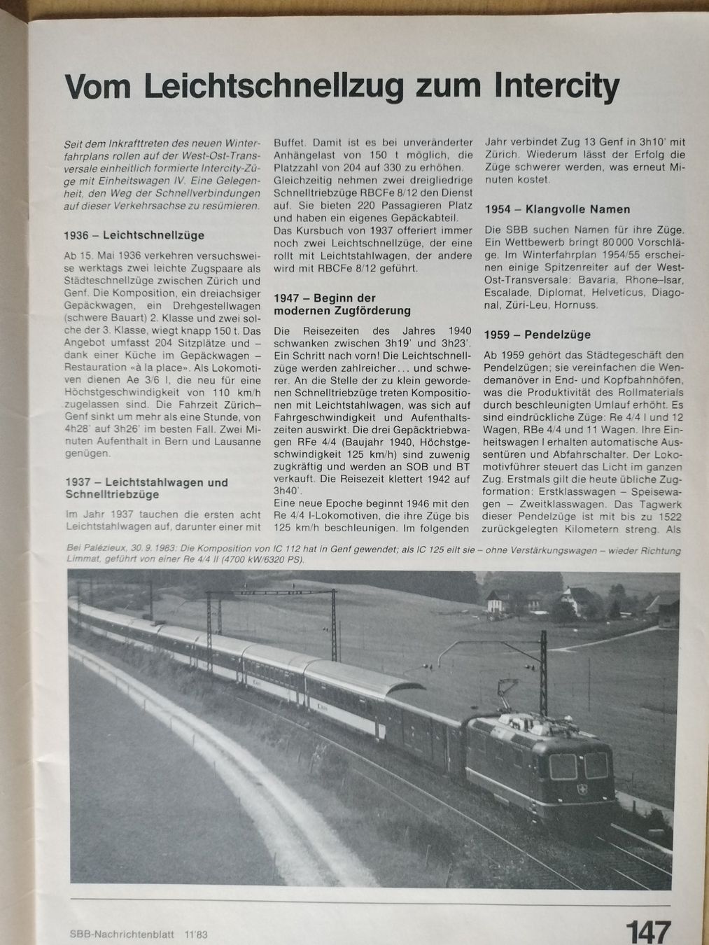 Riviste & Magazine: SBB CFF FFS Nachrichtenblatt von 1983 – Usato da Schwanden Sigrisw venduto da pho_2mc9 1