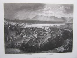 LUZERN   STAHLSTICH BLATTGRÖSSE CA.26X19CM ZUSTAND GUT