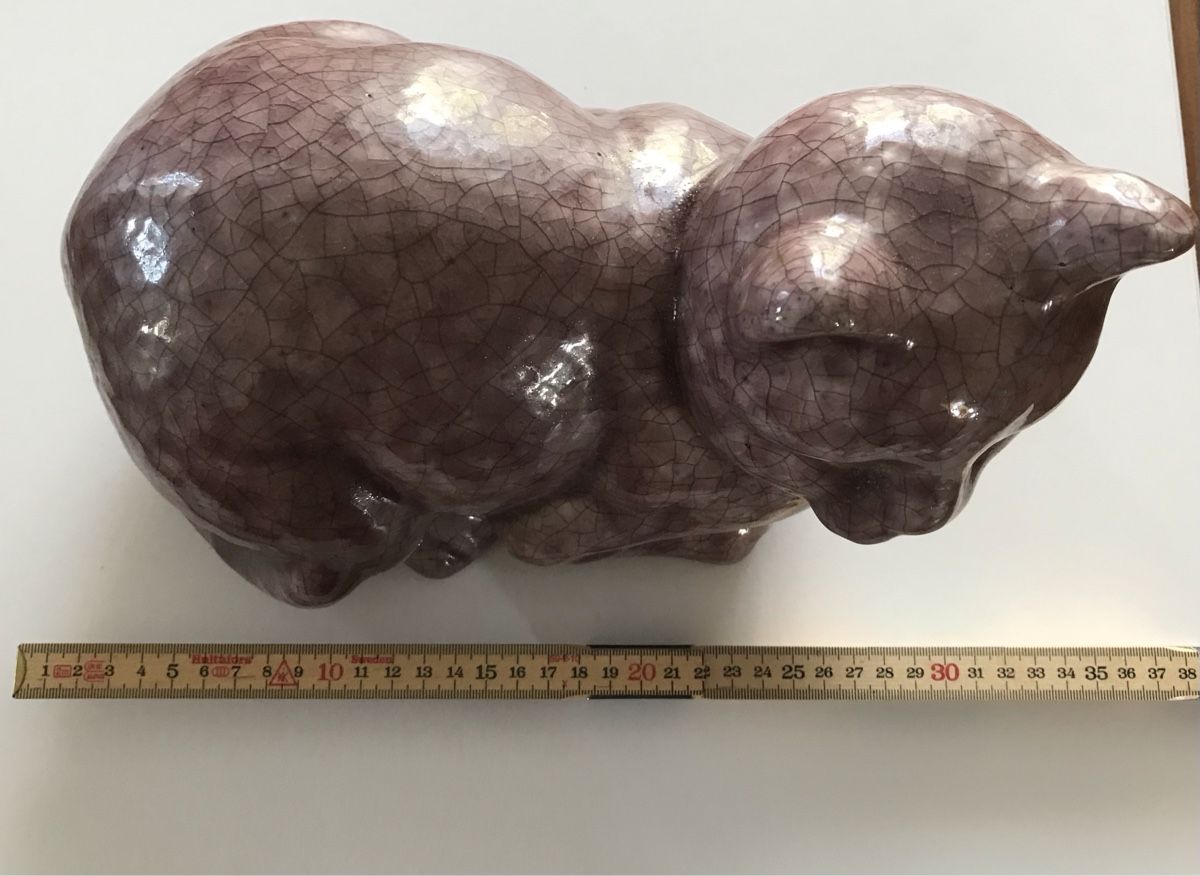 Sculture & Statue: Céramique d’un Chat Craquelé – Usato da Penthaz venduto da Petrus45 6
