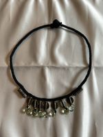 Vintage Boho Chic Halskette schwarz Silber