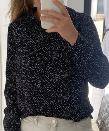 Chemise H&M pois noir blanc taille 38
