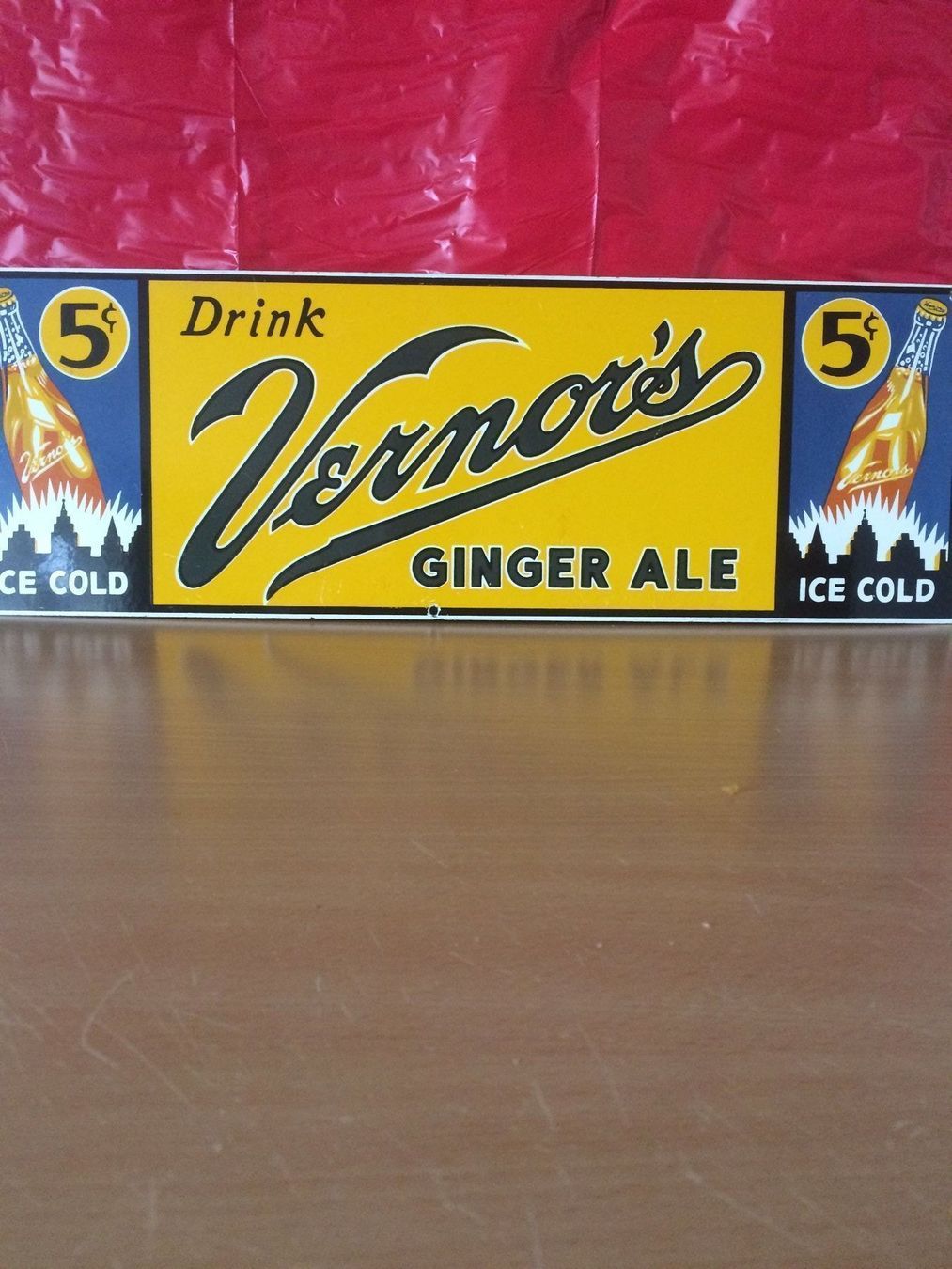 Insegne: EIN EMAILLE-SCHILD/GINGER-ALE..ICE /GLÄNZEND/GEBRAUCHT – Usato da EMMETTEN venduto da pfi_cbg5 6