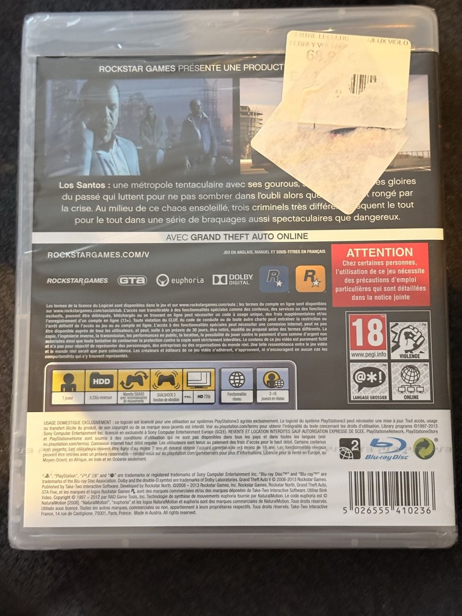 Sony Jeux: Grand Theft Auto V PS3 Blu-Ray scellé – Neuf avec emballage d'origine à Carouge GE par irma016 2