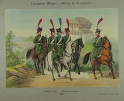 THURGAUER MILIZEN, LITHOGRAPHIE UM 1890