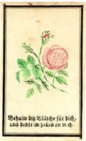 Freundschaftsbildchen - Andachtsbild -handgemalt Blume