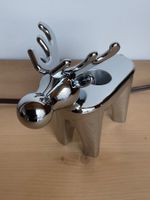 Kerzenhalter Hirsch / Elch aus verchromten Metall (OVP) 2 ST