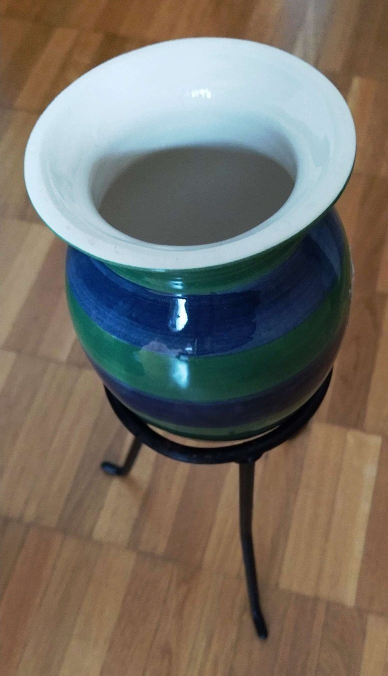 Vasi & Recipienti: Bodenvase mit Metallständer - 30 cm - – Nuovo (secondo la descrizione) da Zürich venduto da 1-2-3-Verkauft 2
