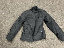 Veste de moto noir avec doublure à carreaux femme L