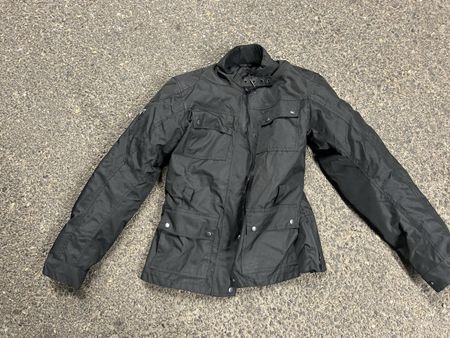 Veste de moto noir avec doublure à carreaux femme L