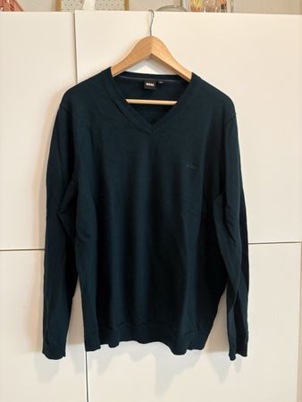 Pull BOSS homme col V taille XXL vert foncé 