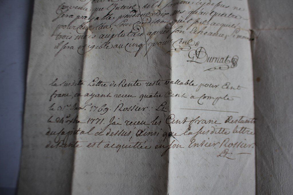 Tutti i francobolli: Lettre rente manuscrite Vaud 1766 – Usato da Vandoeuvres venduto da Dom-Tom 4