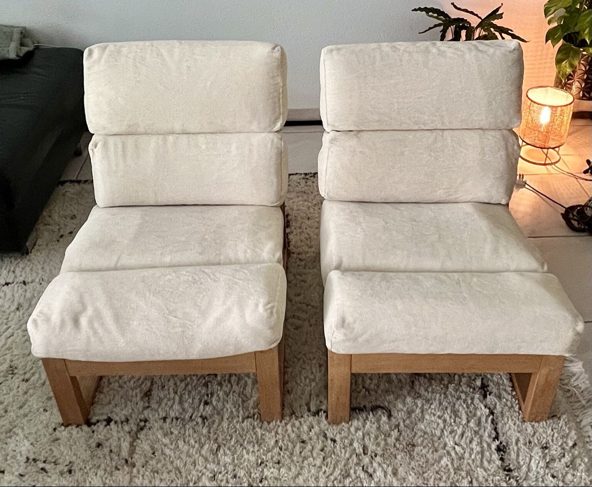 Poltrone: 2 Vintage Design Sessel Eichen Holzrahmen Cord Polster – Usato da Hunzenschwil venduto da Madachica 6