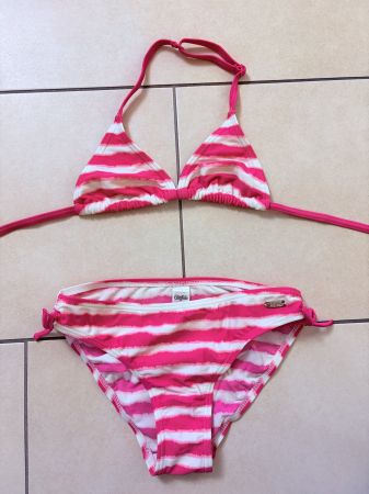 Neues Buffalo Bikini, gestreift, pink/weiss, Gr. 152, NEU!