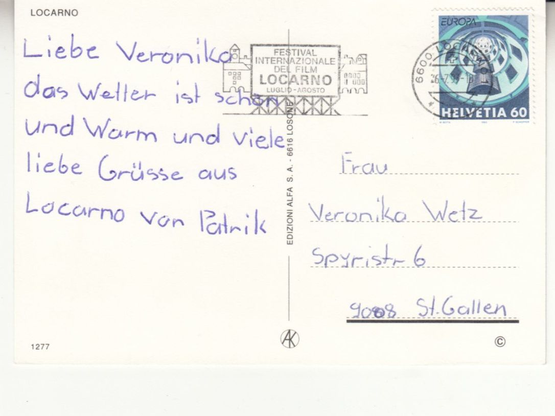 Cartoline postali: Locarno 1993 – Usato da Bürglen TG venduto da StampGraf 1