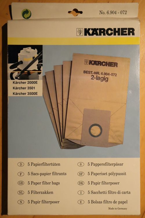 Kärcher Staubsaugerbäutel / Papierfiltertüten, 1 Pack, Neu