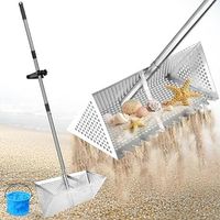 Edelstahl-Strandsieb mit 133-cm-Griff – 20 × 40 cm