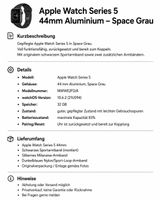 Apple Watch Series 5 44 mm GPS + Cellular – Space Grau – 3 A