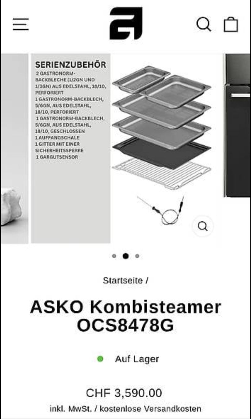 Forni: ASKO KOMBISTEAMER NEU ORGINALVERPACKT – Nuovo e nell'imballaggio originale da Unterstammheim venduto da P911993 1