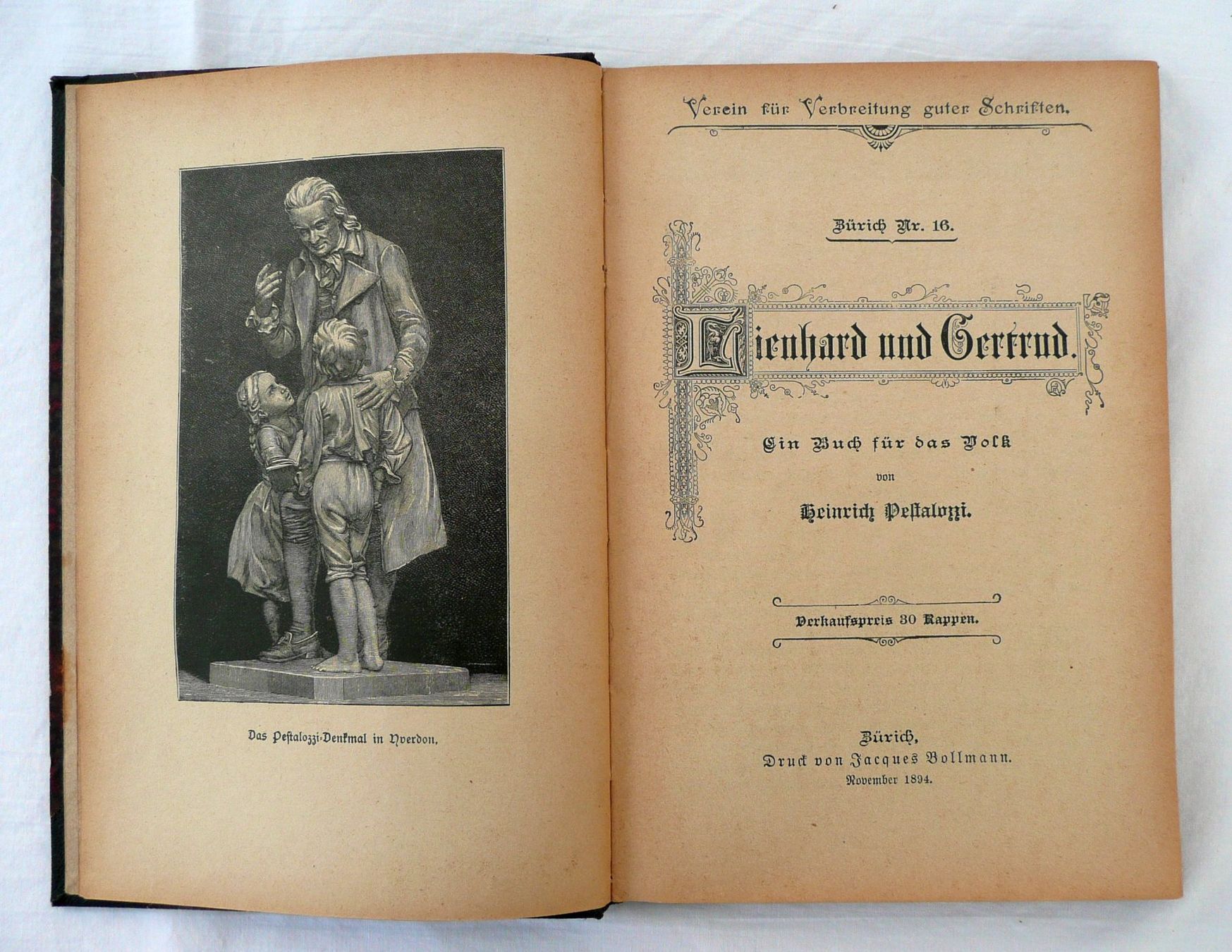 Bücher: Antikes Buch Lienhard & Gertrud – Gebraucht aus Trasadingen von Traadinger 1