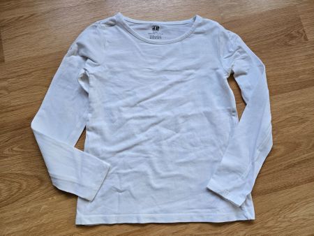 Langarmshirt Weiss Gr. 122 / 128