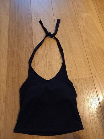 schwarzes Tanktop  im Nacken gebunden werden - Grösse Xxs