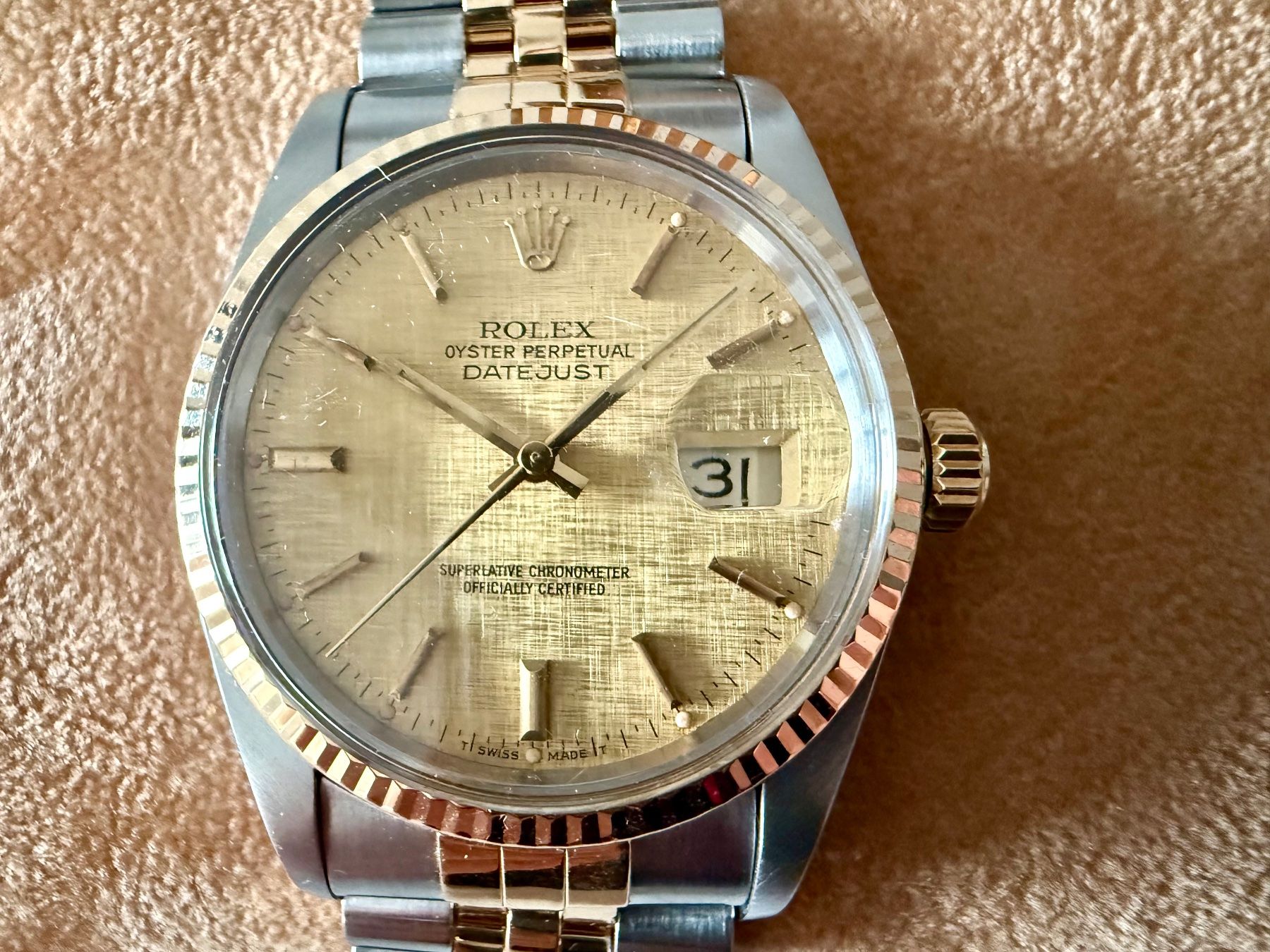 Rolex Uhren: ROLEX Datejust 36, 16013, “Linen Dial”, Automatic, Jubilé – Gebraucht aus Le Mont-sur-Lausanne von LycaGallery 2