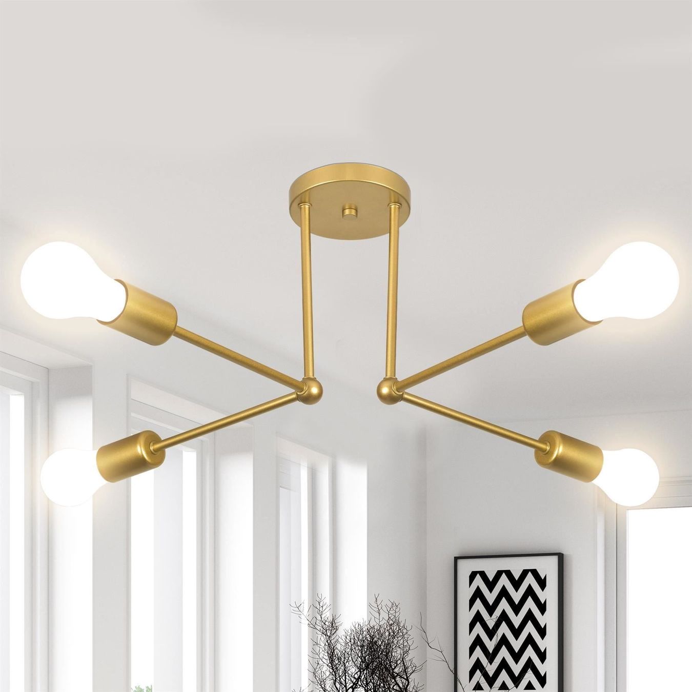 Lampade: Deckenlampe 4 E27 Lichter Kronleuchter – Nuovo (secondo la descrizione) da Thun venduto da nuonuoshop 8