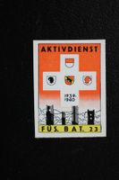 FÜS. BAT. 23 AKTIVDIENST 1939-1940 Marke geschnitten
