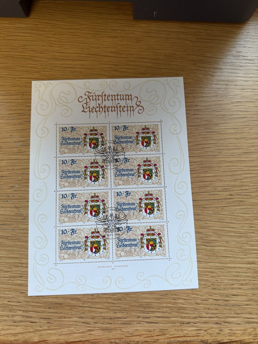 Tous les timbres: 8 Blöcke Kleinbogen Liechtenstein  – Neuf (Voir description) à Murgenthal par Tina_4055 1