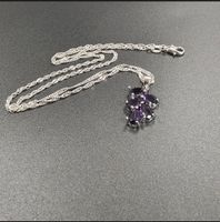 Sterling Silber Kette 45 cm Rhodiniert mit Topas Anhänger 