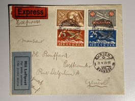 Flugpost 1923, Zürich 21.V.23, Geneve 1.Vl.1923