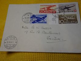 20.IX.44 FLUGPOSTBRIEF GENEVE. SATZBRIEF MIT JUBILÄUM