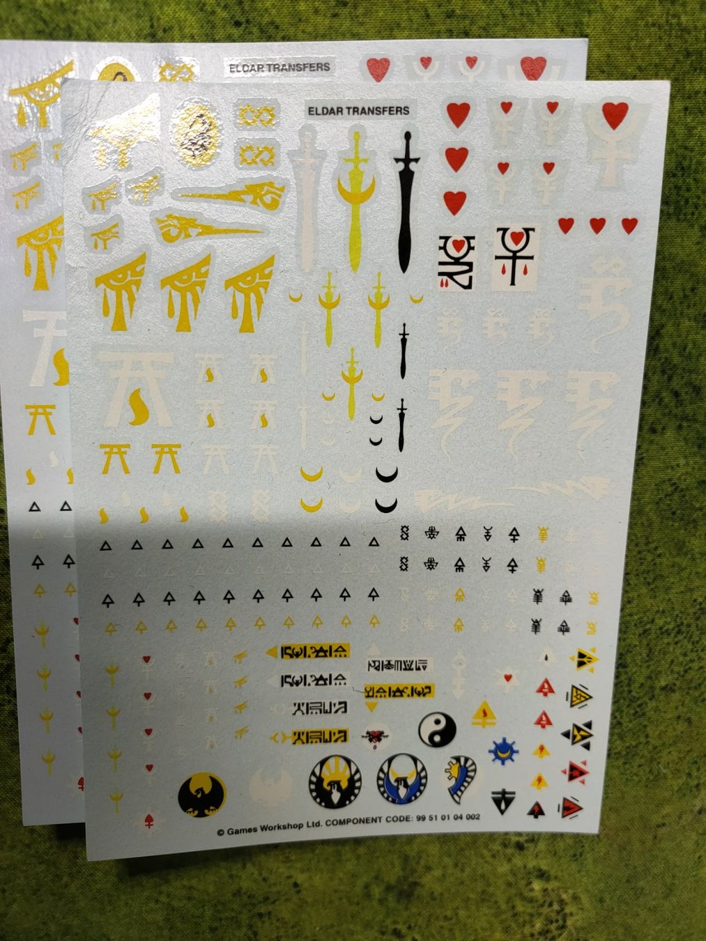 Sticker: Warhammer Eldars / Aeldari 1 Transfersheet / Aufkleber – Nuovo (secondo la descrizione) da Baden venduto da Araneus