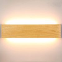 16W LED Wandleuchte Wandlampe Holzfarbe Rustikal Flrulampe