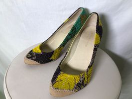 Escarpins Terra Plana patchwork vert et jaune 39