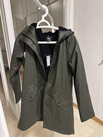 ONLY Parka Khaki Grösse S mit Lammfell-Futter neu