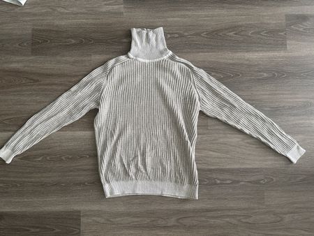 Herren Rollkragenpullover gestreift hellgrau neuwertig