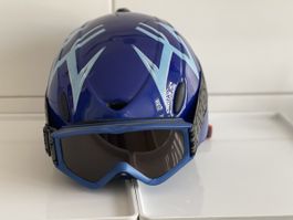 Blue Uvex Ski Helmet with Goggles - Size M - Ready for Winte
