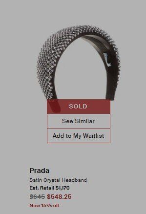 Prada Accessori per capelli: Prada Oversized Crystal-Embellished Padded Haarreif – Nuovo (secondo la descrizione) da Oberburg venduto da Cheysirius 4