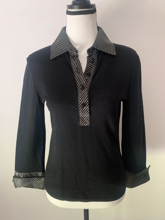 BALLY Blusenshirt/Pullover Gr. 36 schwarz, Shirt Wolle
