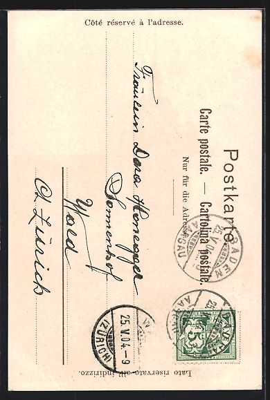 Cartoline postali: Baden, Strassenpartie am Stadtturm, 1904 – Usato da Berlin venduto da bartko-reher 1