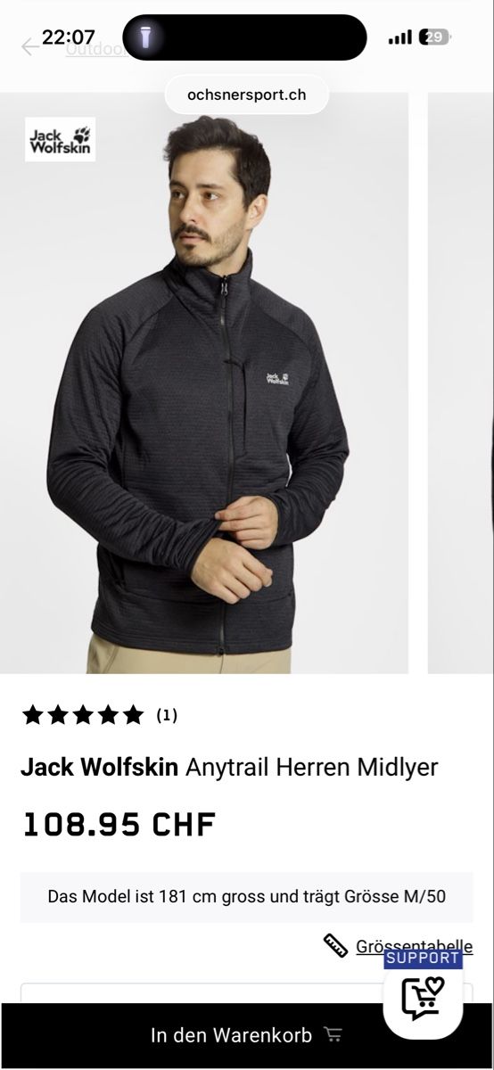 Jack Wolfskin Giacche: Jack Wolfskin AnyTrail Midlayer Herren Neuwertig – Nuovo (secondo la descrizione) da Hochfelden venduto da pro_8jzh