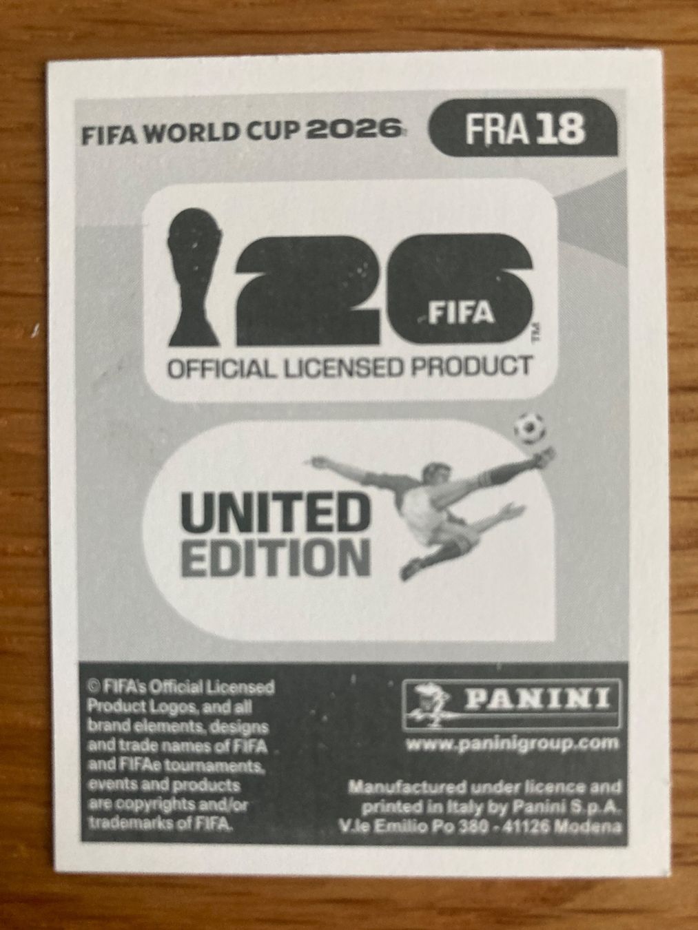 Panini Sammelbilder & Trading cards: WM Sticker FRA 18 – Neu (gemäss Beschreibung) aus Winterthur von Whitefish 1