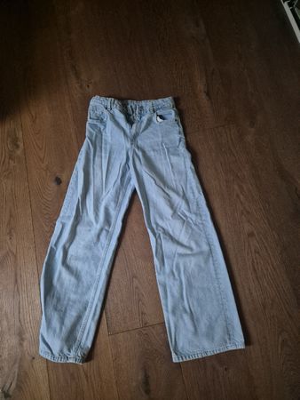 Zara Wide Leg Jeans Light Blue Size 164 13-14 Years