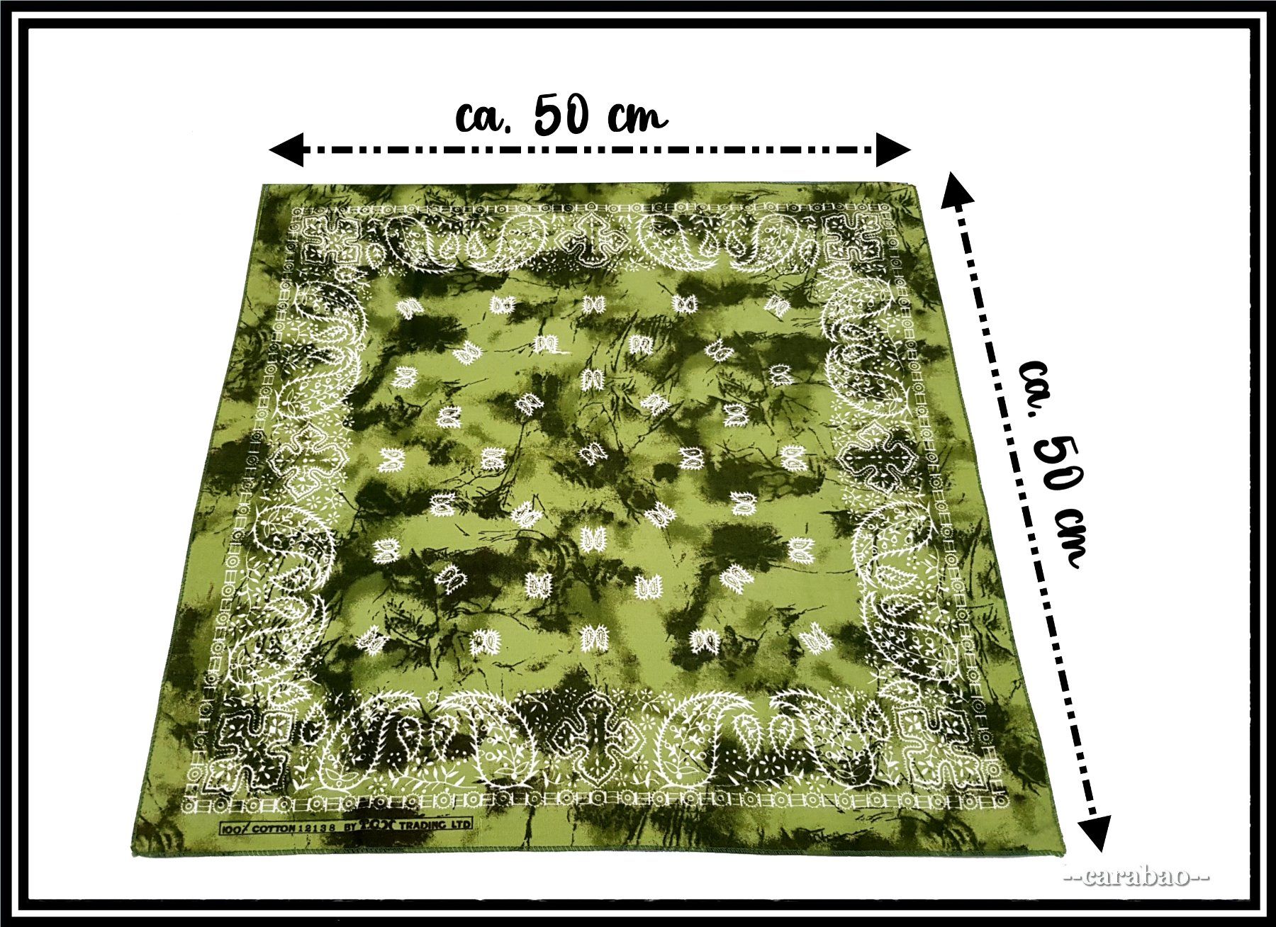 Tissus: Bandana / Olive - Batik mit Paisley-Muster – Neuf (Voir description) à Winterthur par -carabao- 1
