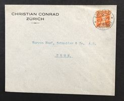 ALTER BRIEFUMSCHLAG CHRISTIAN CONRAD ZÜRICH 1923