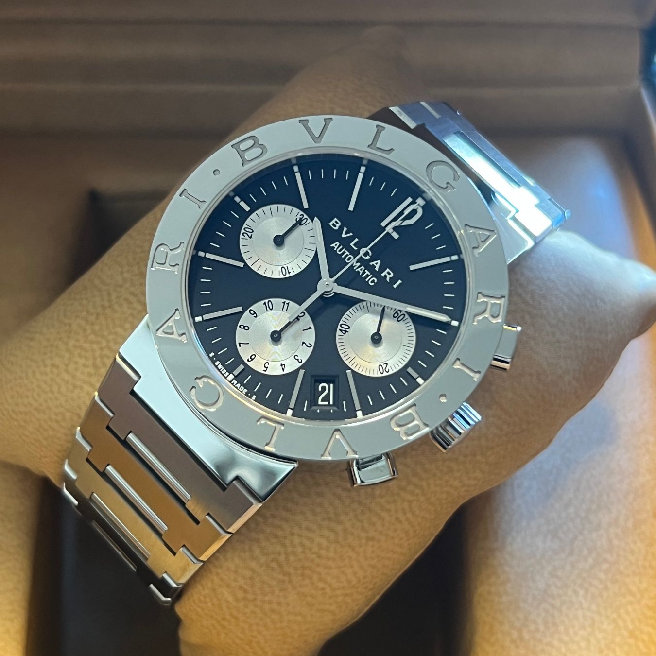 Bulgari Orologi: Bulgari Bulgari Chronograph Automatic Full Set BB38SSCH – Usato da Carouge GE venduto da Watchaser 8