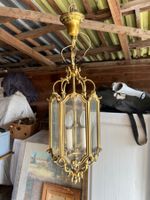 Deckenlampe Messing Glas antik 2 Lichter gebraucht, Nr 10